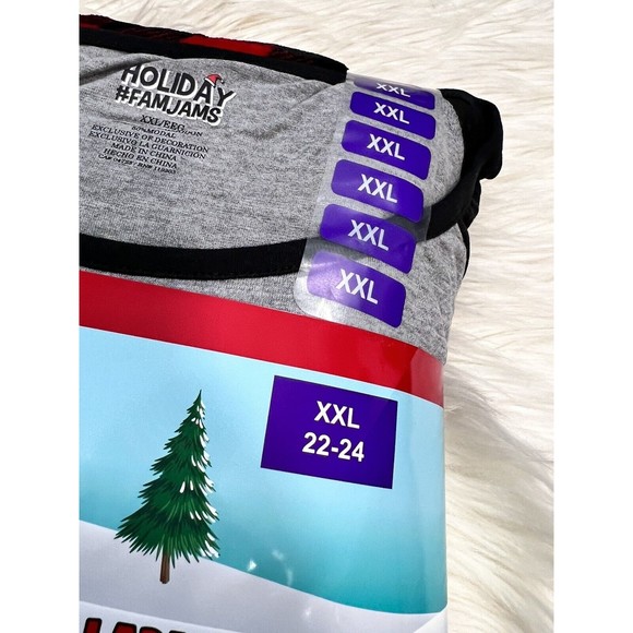 Pajama Holiday Merry Bright Red Truck Check Print Pajamas 2 Piece Long Sleeve - Picture 4 of 7